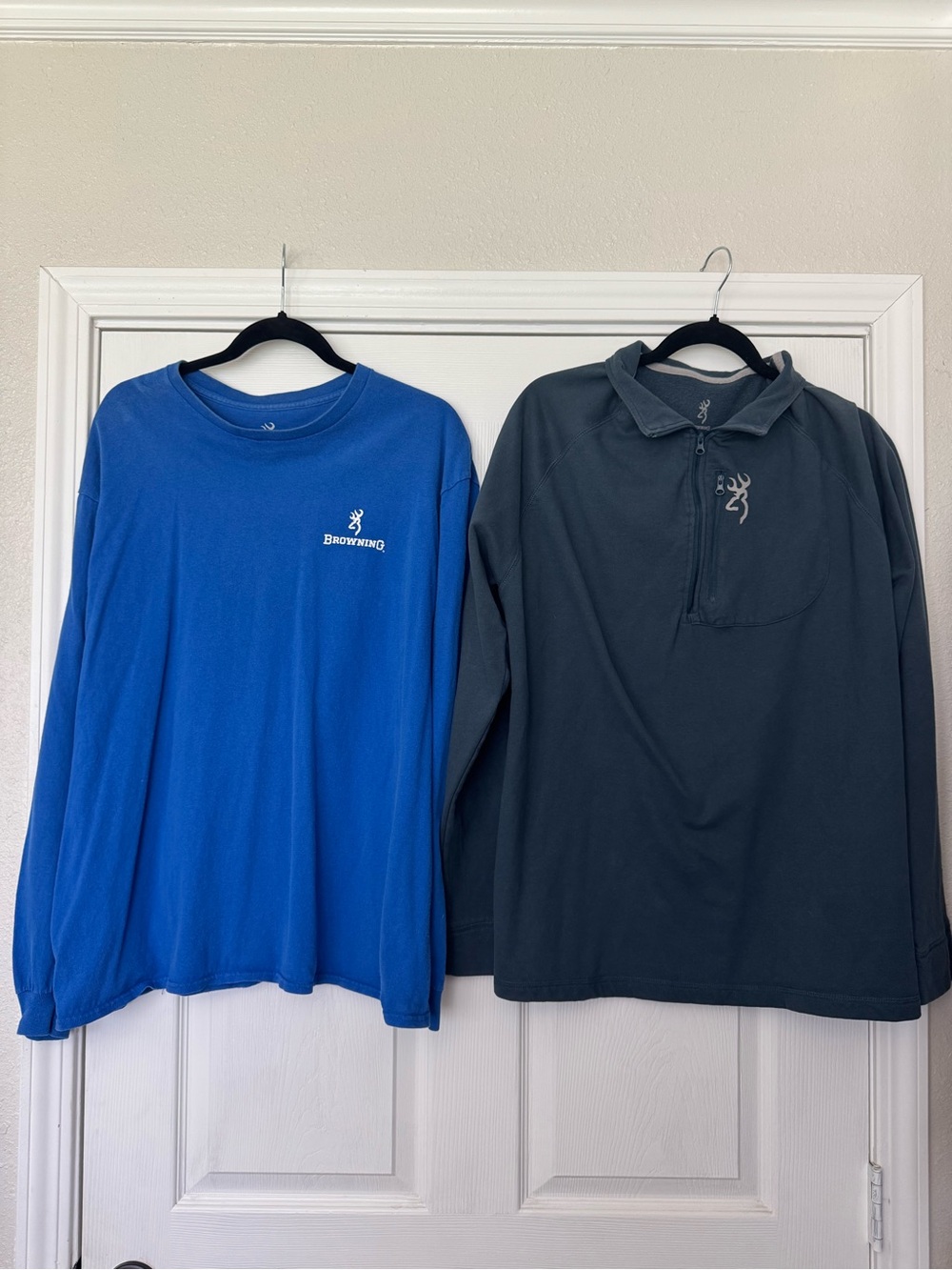 Browning Blue Long Sleeve Tee with Dark Gray Pullover